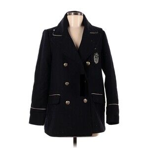 ZARA Navy Double Breasted Coat - S